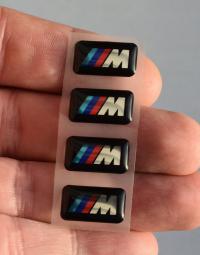 4X BMW M-Power наклейки хром логотип 3D значки для обода колеса 18x10