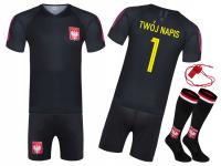 Strój piłkarski POLSKA z getrami WŁASNY NADRUK