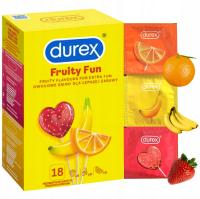 Презервативы DUREX ароматизированные банан клубника апельсин фруктовое удовольствие 18 шт