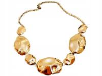 Złoty naszyjnik ślubny nowoczesne owale geometryczny złocony wzór