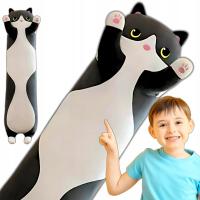 MASKOTKA KOT CZARNY DLA DZIECI CZARNO BIAŁY PODUSZKA PRZYTULANKA 70 cm