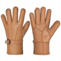 Harssidanzar Męskie zimowe skórzane rękawiczki