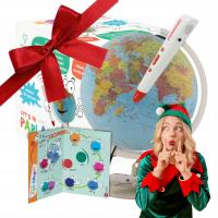 Globus interaktywny po polsku + 9 języków z PIÓREM w ZESTAWIE