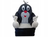 Fotelik dziecięcy leżanka maskotka kreta, czarno-biały krecik rozkładany