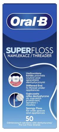 NIĆ DENTYSTYCZNA ORAL-B SUPERFLOSS super floss 50 ODCINKÓW NICI