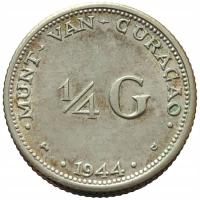 46255. Curacao - 1/4 guldena - 1944r. - Ag