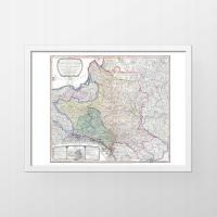 Mapa Polski, Wielkiego Księstwa Litewskiego i Prus - Faden 1799 - 30x21cm