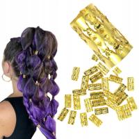 Зажим бусины косы дреды золото 30 шт для синтетических волос