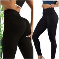 Legginsy damskie czarne bambusowe klasyczne wysoki stan