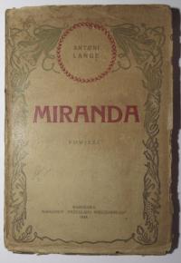 Miranda, Antoni Lange, 1924, ANTYUTOPIA, OKULTYZM, ORYGINAŁ, UNIKAT