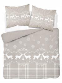 POŚCIEL 160x200 SATYNA BAWEŁNIANA 100% SATYNOWA BAWEŁNA RENIFERY ŚWIĄTECZNA