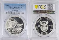 F840. AFRYKA POŁUDNIOWA 2 RANDY 2016 GEPARDY PR70 PCGS SREBRO