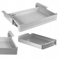 Szuflada podbiurkowa stalowa 48x26 cm Udźwig 8 kg Spacetronik szara