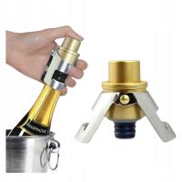 STALOWY KOREK DO SZAMPANA WINA ZATYCZKA STOPER