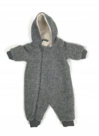 LINDEX kombinezon rampers zimowy wełna WOOL czesana puchacz kaptur 62 ideal