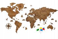 Деревянная карта мира настенный декор 120 см