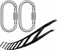 Drabina taśmowa z karabińczykami 2 metry ewakuacyjna Isop czarna