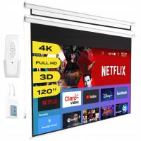ELEKTRYCZNY EKRAN 120 CALI Z PILOTEM – KINO DOMOWE, PREZENTACJE, HD