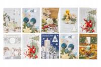 Kartki Świąteczne z życzeniami Bożonarodzeniowe z OKIENKIEM x10szt MIX