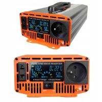 Przetwornica samochodowa 12V/230V Polion 1200W czysty sinus