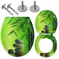 DESKA WC KLOZETOWA SEDESOWA WOLNOOPADAJĄCA ZIELONY BAMBUS KAMIEŃ ESTIVA
