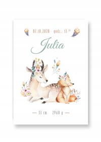 Метрика с лесной тематикой, лесные животные А4