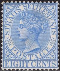 kol.bryt.Straits Settlements QV 8 c.czysty *