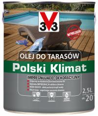 V33 масло для террас польский климат бесцветный 2,5 л