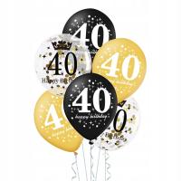Воздушные шары на 40-й день рождения набор MIX золото черный