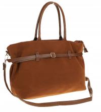 Torebka Damska listonoszka na ramię shopper duża pojemna torba 3642 brązowa