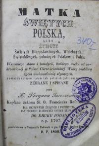 Matka Świętych Polska I przedrukowane w 1850 r.