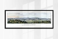Панорама Крконоше Шклярска Поремба теплице Ковары старая карта 1825 60x20