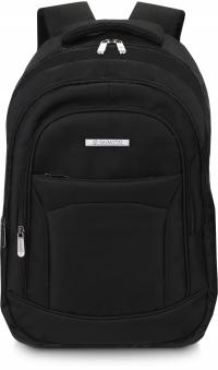Мужской рабочий рюкзак для ноутбука, черный вместительный школьный рюкзак ZAGATTO
