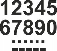 CZARNE 10 CM CYFRY LICZBY NAKLEJKI SAMOPRZYLEPNE WODOODPORNE