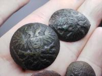 Guziki armia carska Carski guzik artylerii x 3 + carski koszulowy Artyleria