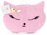 Piniata na Urodziny Pinata RÓŻOWY KOTEK Kot Party Bal Andrzejki 35x27x9cm