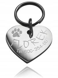 IDENTYFIKATOR ADRESÓWKA dla kotka pieska SERDUSZKO STALOWE wysoka jakość