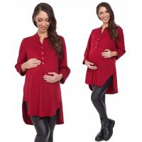 CIĄŻOWA DŁUGA ASYMETRYCZNA TUNIKA bordo*** R - 40