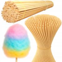 PATYCZKI do Waty Cukrowej 38cm fi 4mm 100szt Okrągłe Bambus Patyki