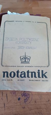 Zajęcia polityczne - konspekty por. mar. pilot J. Kowalski 1974 r