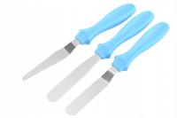 Szpatułki Do Tortów Zestaw Cukierniczy Do Dekorowania Niebieski 3 Sztuki