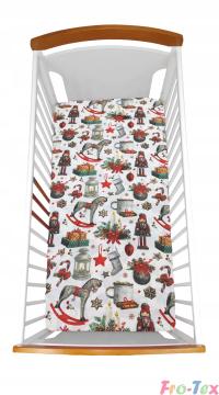 Prześcieradło bawełniane świąteczne 160x80