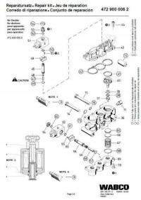 Wabco 4729000062 Zestaw naprawczy, zawór przekaźnikowy