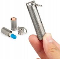 Контейнер для хранения лекарств таблетки брелок титановый