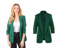 Женский пиджак пальто драпированные рукава B. зеленый
