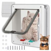 DRZWICZKI WAHADŁOWE DRZWI DLA KOTA PSA DWUSTRONNE Z KLAPKĄ SZYBKĄ