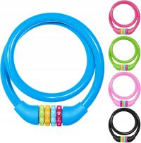 BLOKADA ROWEROWA ZAPIĘCIE DO ROWERU HULAJNOGI DZIECKA SZYFR 65cm KOLOROWE