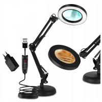 Lampka Na Biurko LED Lampa Kosmetyczna Ściemniacz Lupa Szkło Powiększające