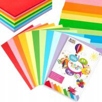 PAPIER KOLOROWY BLOK RYSUNKOWY A4 DLA DZIECI 100 ARKUSZY 10 KOLOROWY