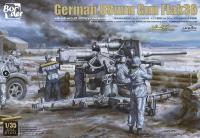 German 88mm Gun Flak 36 w/ 6 Crew Members 1:35 Border Model BT013